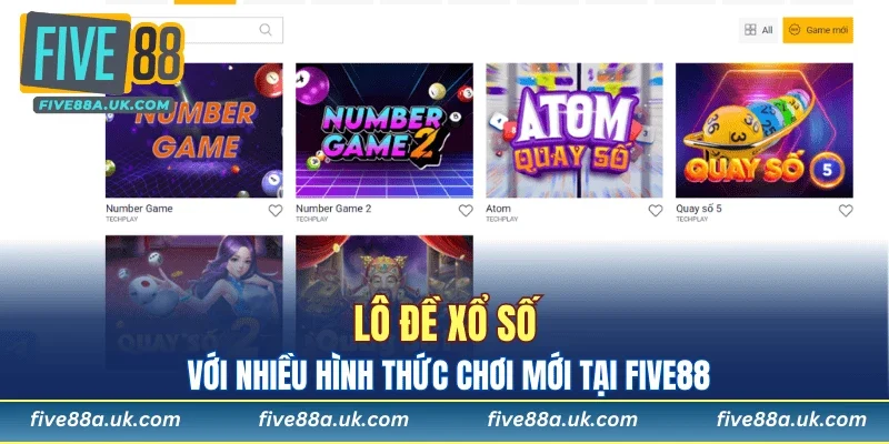 Lô đề xổ số với nhiều hình thức chơi mới tại five88